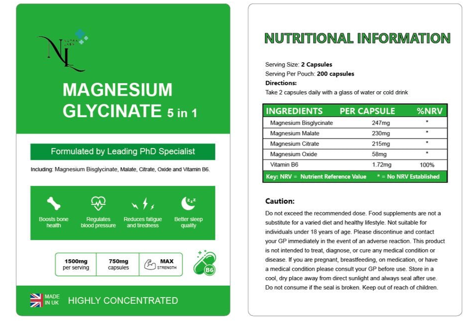 NutraLabs Magnesium Glycinate 5 in 1